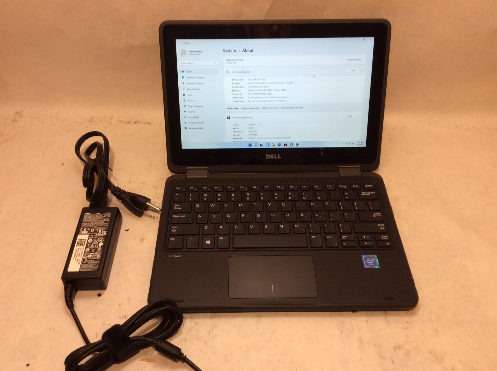 Dell Latitude 3189 11.6" 2-in-1 Touch Laptop Celeron 4GB 64GB SSD Windows 11 