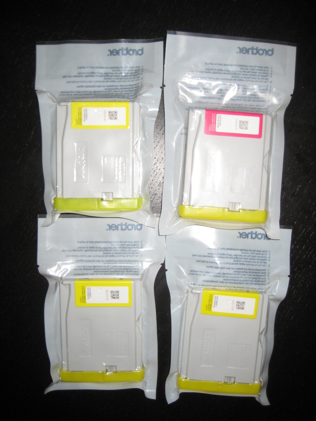 BROTHER Ink  Cartridges (3x) Yellow-LK4158001 AND (1x) Magenta-LK4157001
