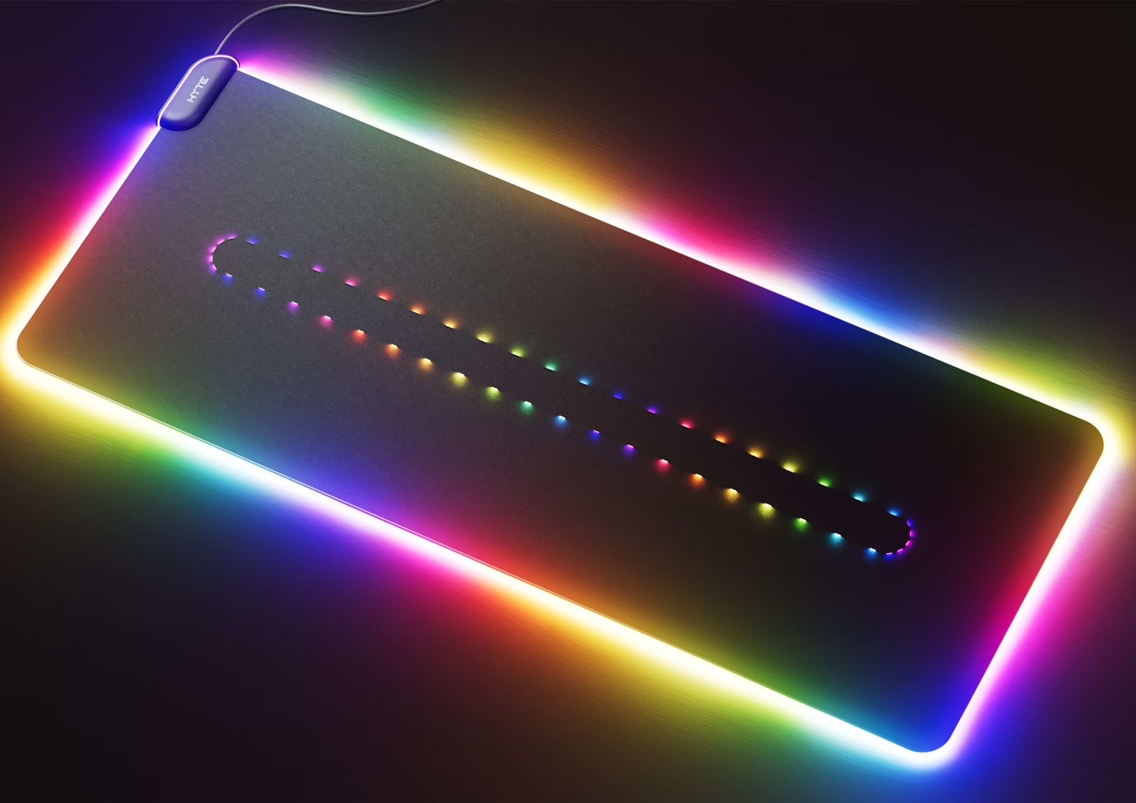 HYTE CNVS RGB lightning Non-Slip Gaming DESKMAT Desk Mouse Pad - Pitch Black