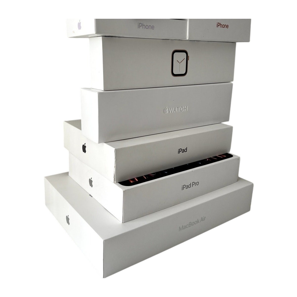 Lot Of 7 Empty MAC Apple Boxes iPhone iPad MacBook Air iPadPro Watch Empty