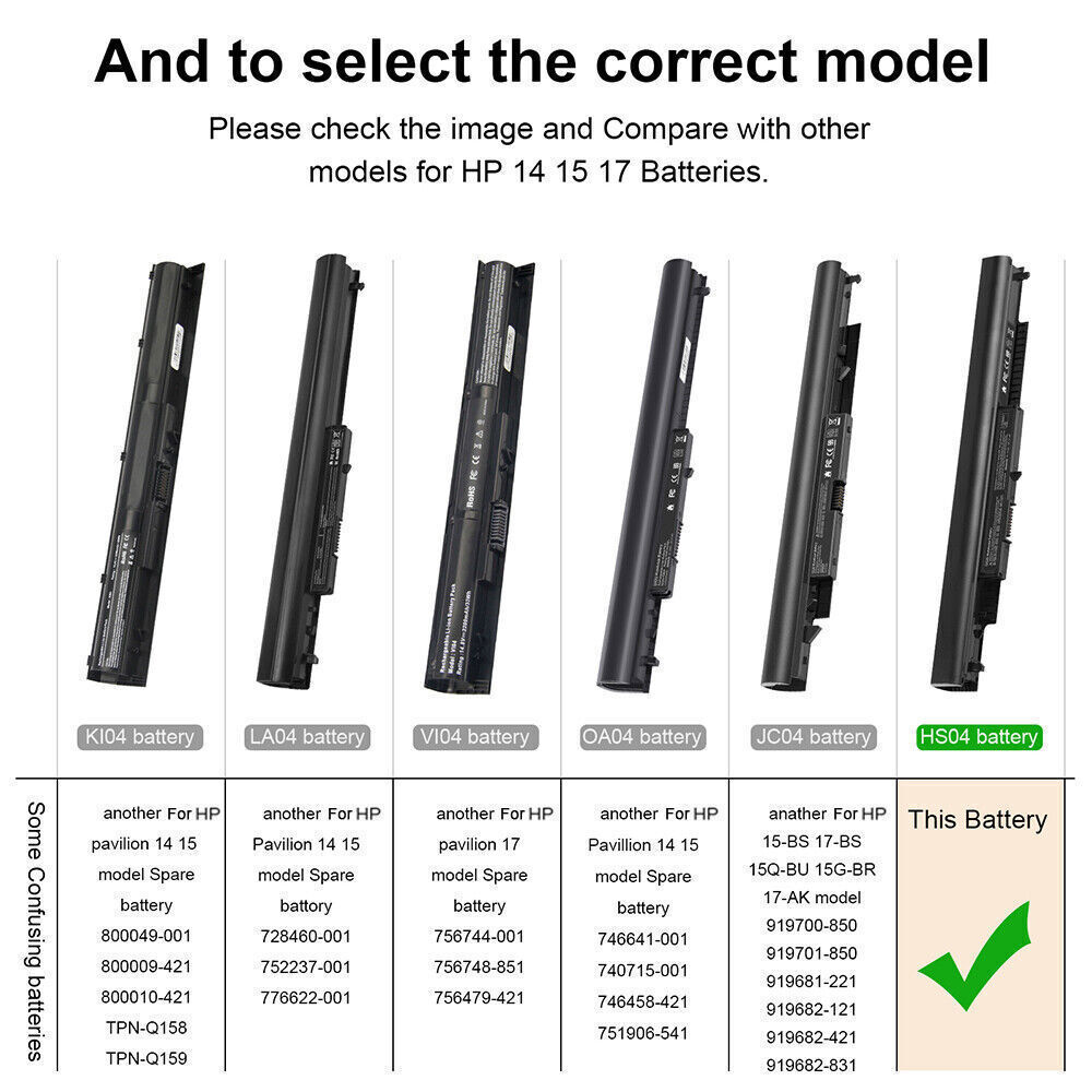 Lot HS04 HS03 Battery For HP 807956-001 807957-001 807612-421 HSTNN-LB6U