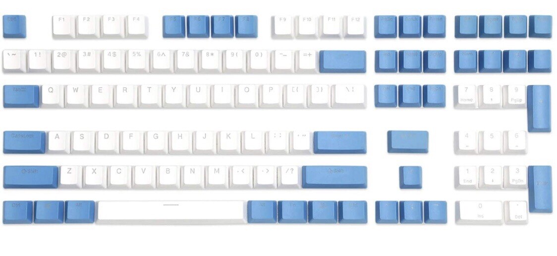 Drop Two Tone Shine Through Keycap Kit - Blue 108 Keys Blue 