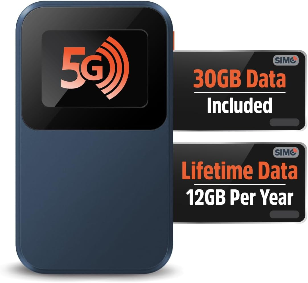 Solis Edge, 5G Wifi Hotspot with 1Gb/Monthly + 30GB Global Data