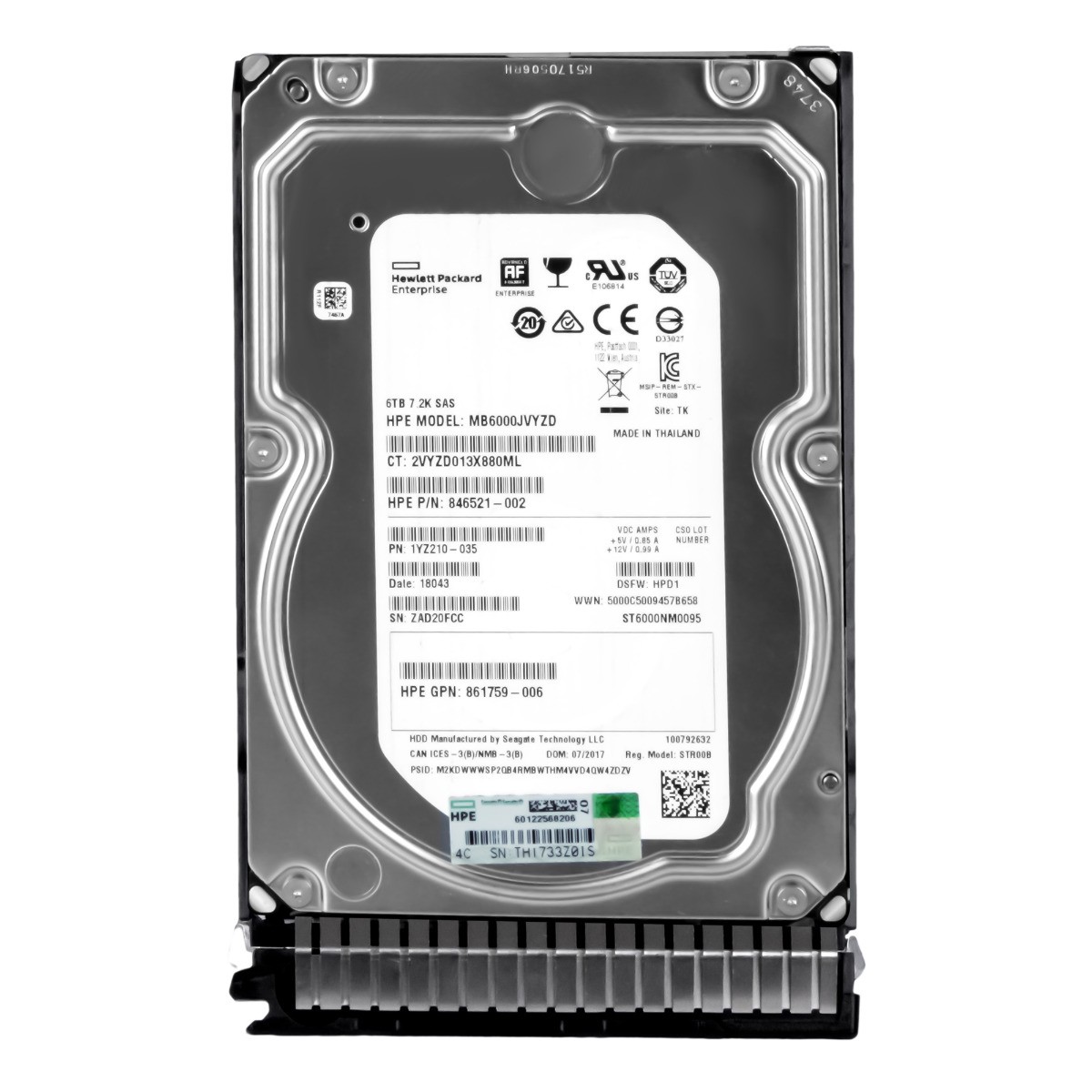HP 846521-002 6TB 7.2K 256MB SAS-3 3.5'' MB6000JVYZD