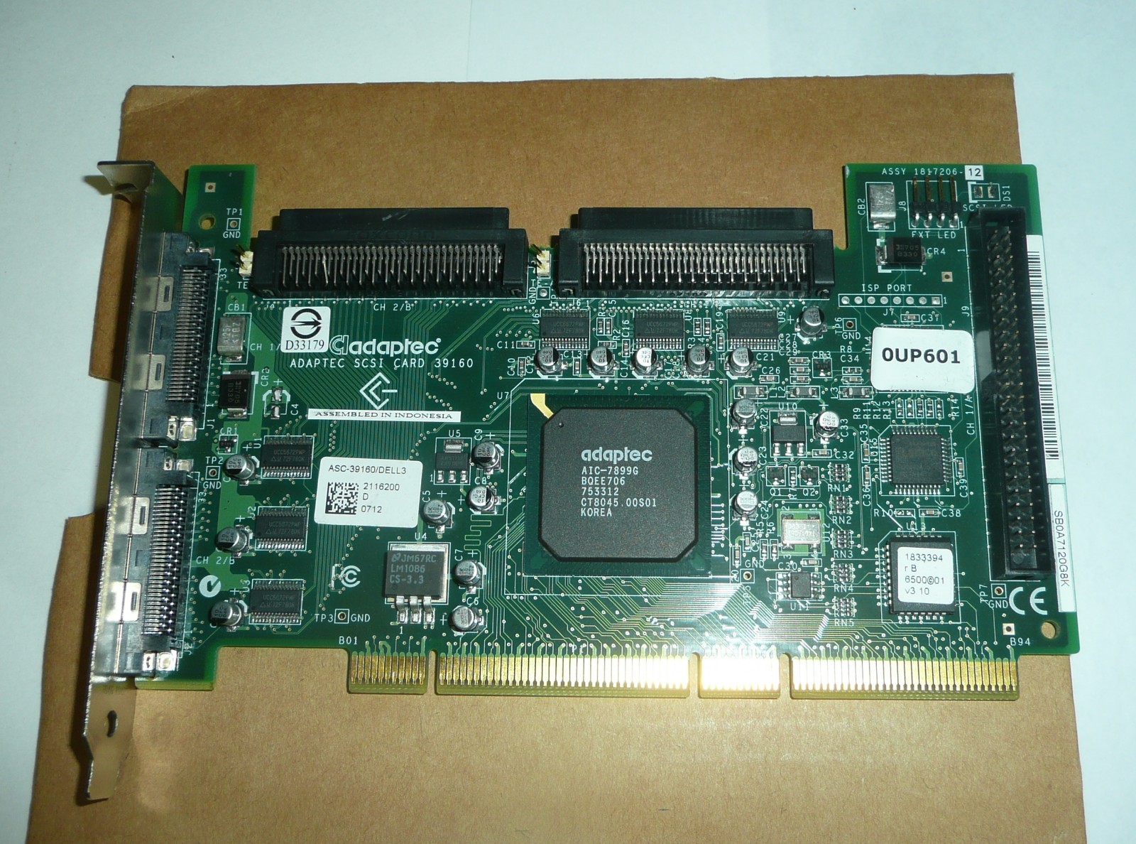 Adaptec ASC-39160 PCI Ultra160 SCSI Controller Card Dell UP601