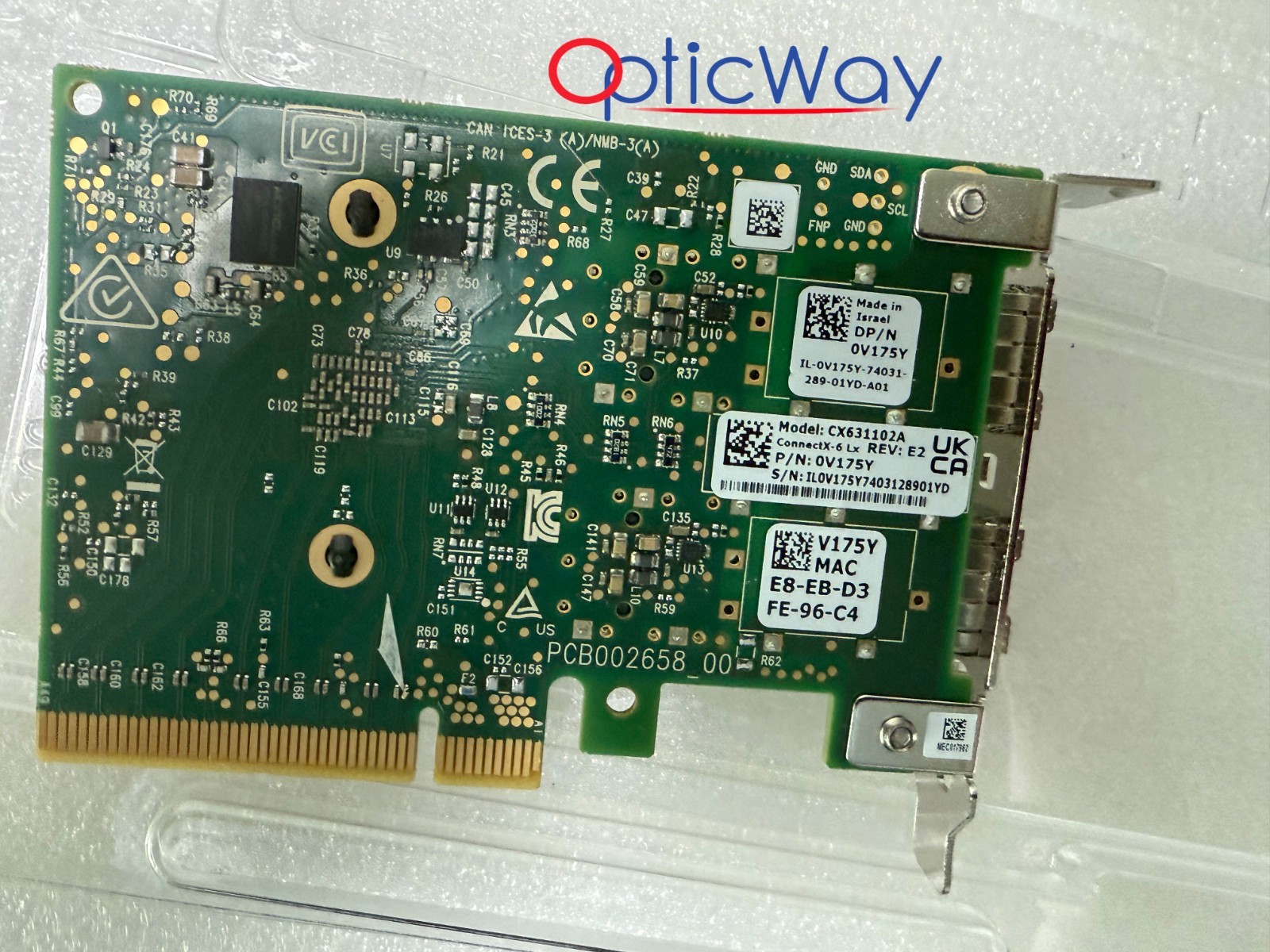 NVIDIA CX631102A NVIDIA CONNECTX-6 LX 10/25GBE SFP28 NETWORK Adaptor Dell 0V175Y