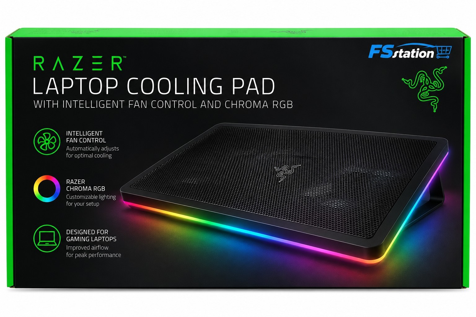 Razer Laptop Cooling Pad Intelligent Fan Control Chroma RGB Brand New Sealed