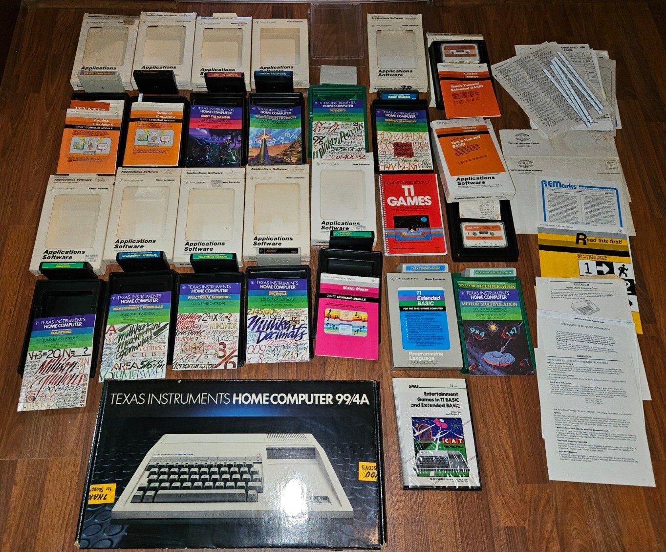 Texas Instruments TI 99/4a Computer BUNDLE w Huge Accessory / Software Lot MINT