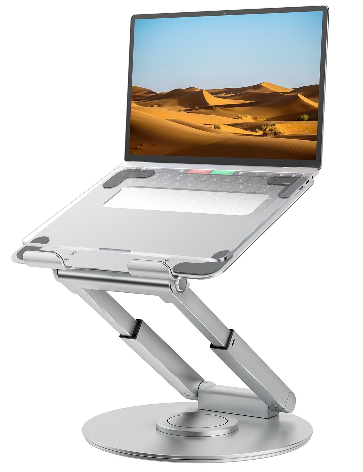 tounee Telescopic Laptop Stand for Desk with 360° Swivel Base, Sit to Stand, ...