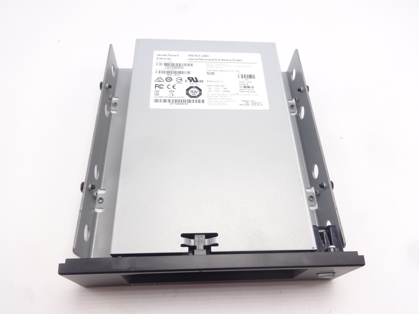 HP BRSLA-1101-DC RDX B7B62A USB3 Internal Removable Disk Backup System