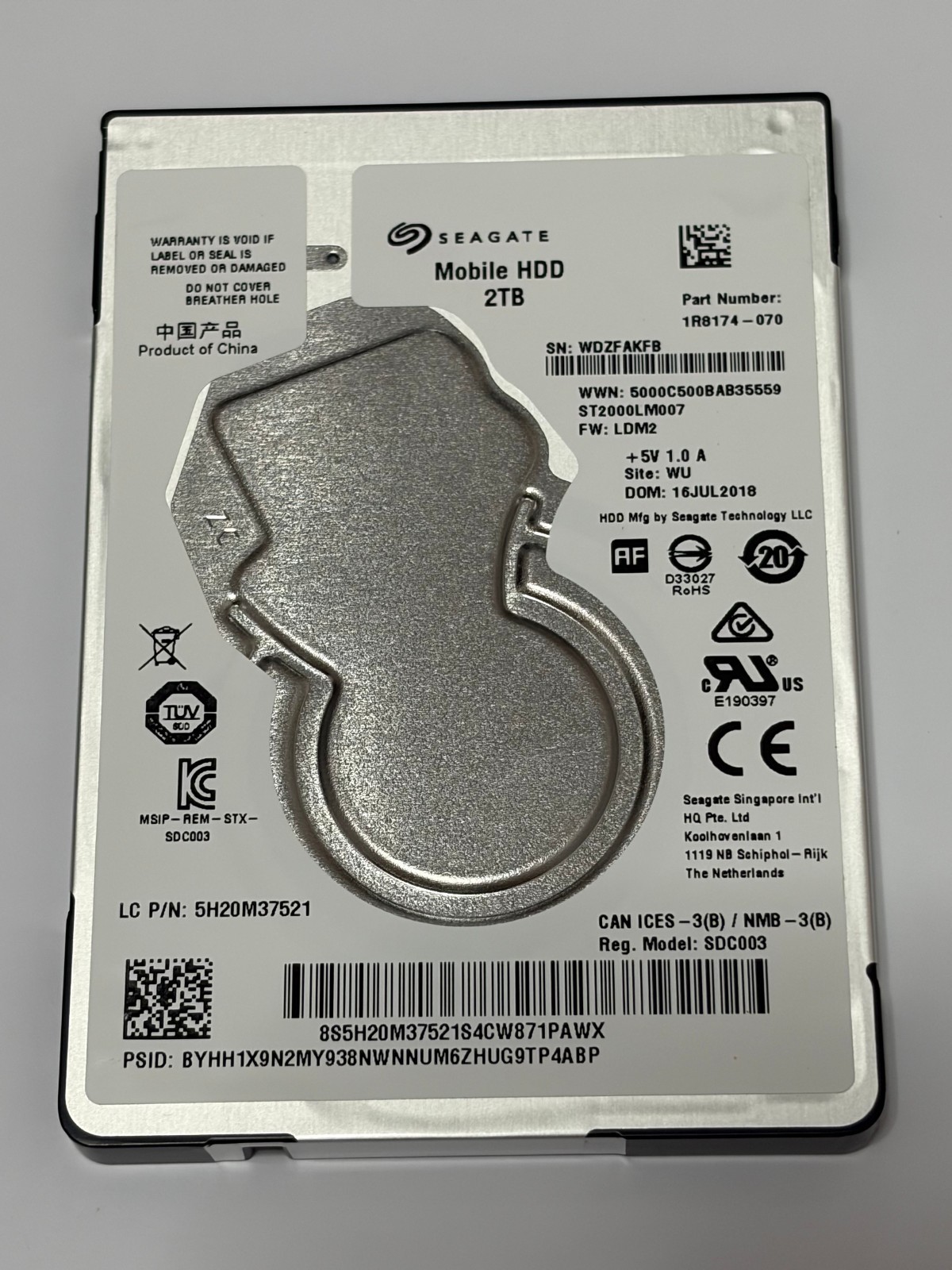 Seagate ST2000LM007 2TB 2.5"SATA3 128MB Cache PS4/MAC/PC HDD NEW 1 Year Warranty