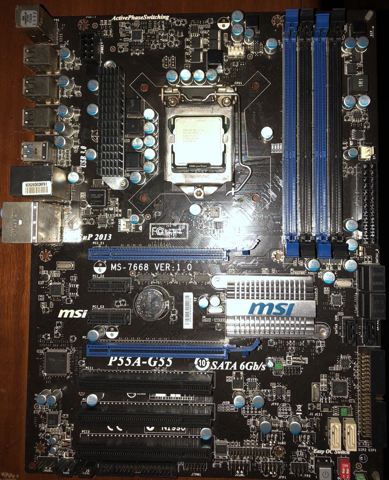 MSI P55A-G55 LGA 1156 Motherboard - **FOR PARTS** i3 550 included