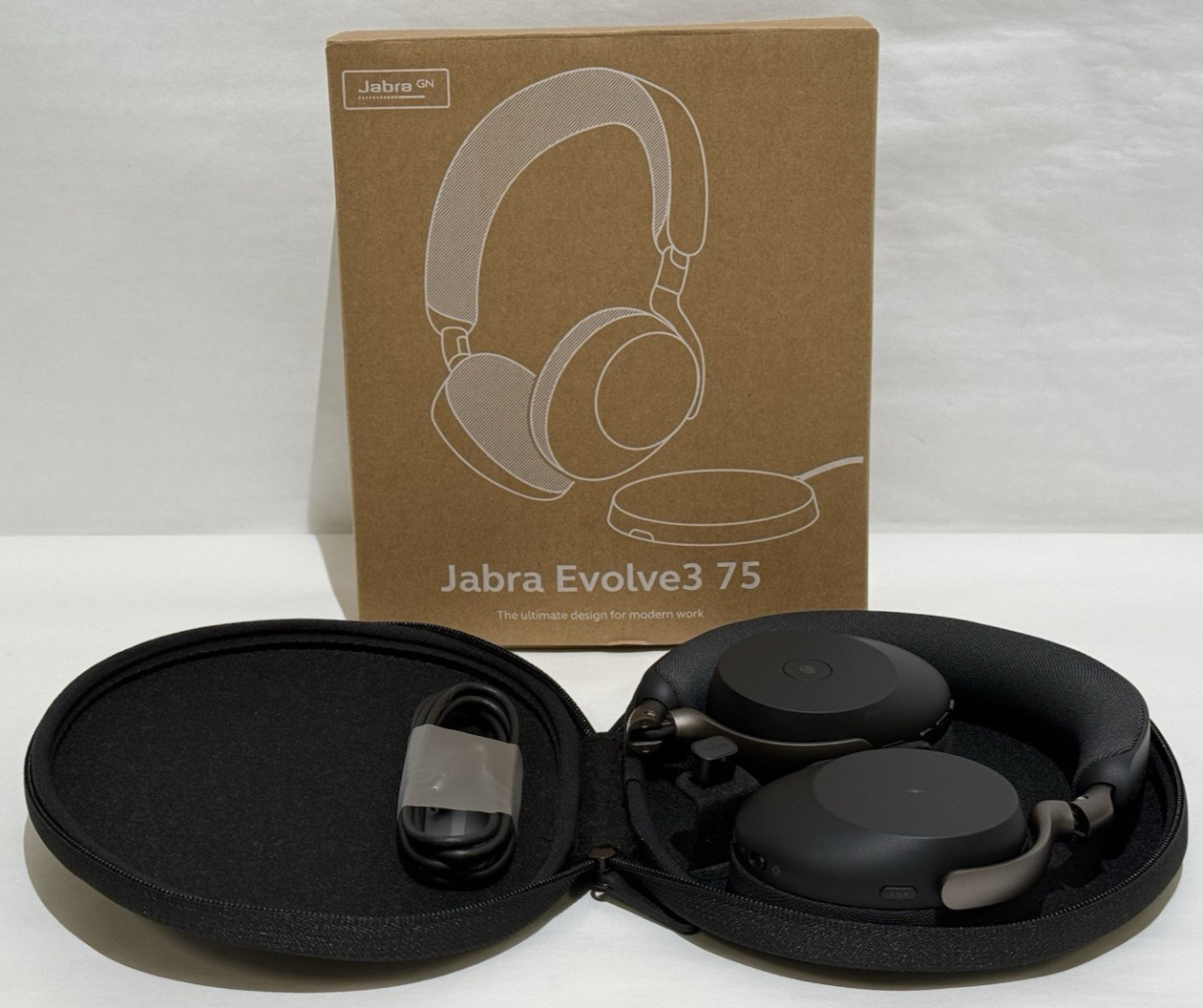 Jabra Evolve3 75 Wireless Bluetooth ANC Headset w/USB-C Dongle Link390c - Open