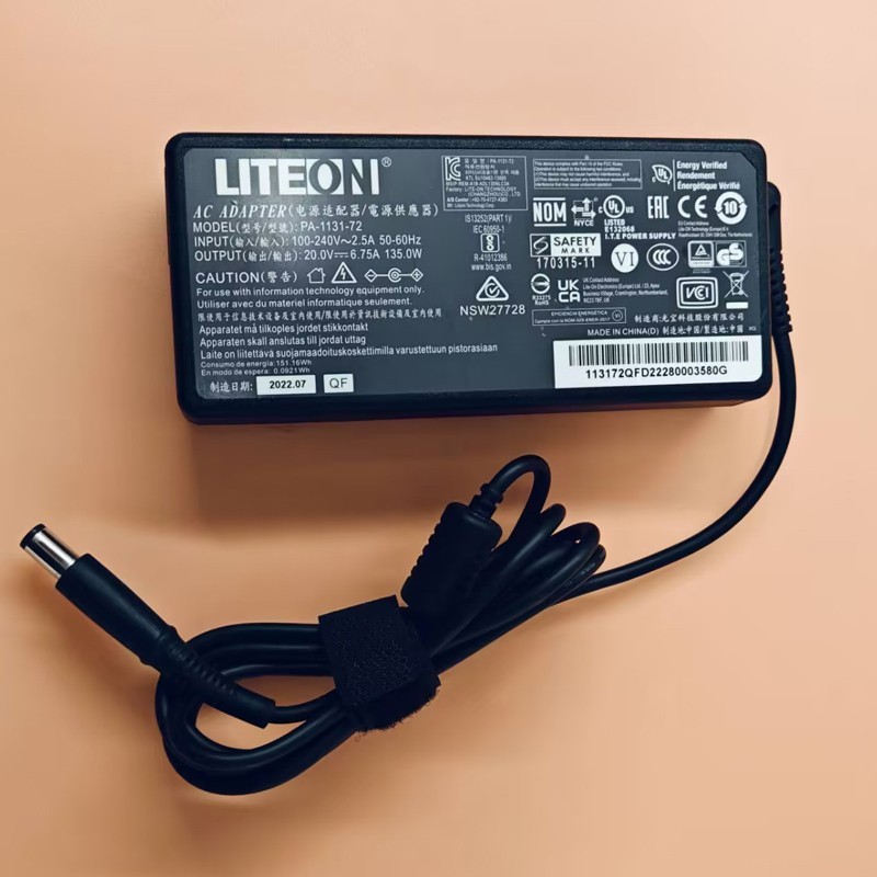 Genuine LITEON 20V 6.75A 135W AC Adapter PA-1131-72 Charger 7.4*5.0mm