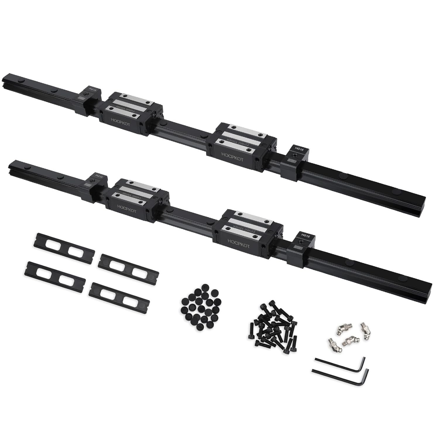 HGR15 1000mm Linear Guide kit,2pcs 1000mm hgr15 Linear Rail with 4pcs HGH15CA...