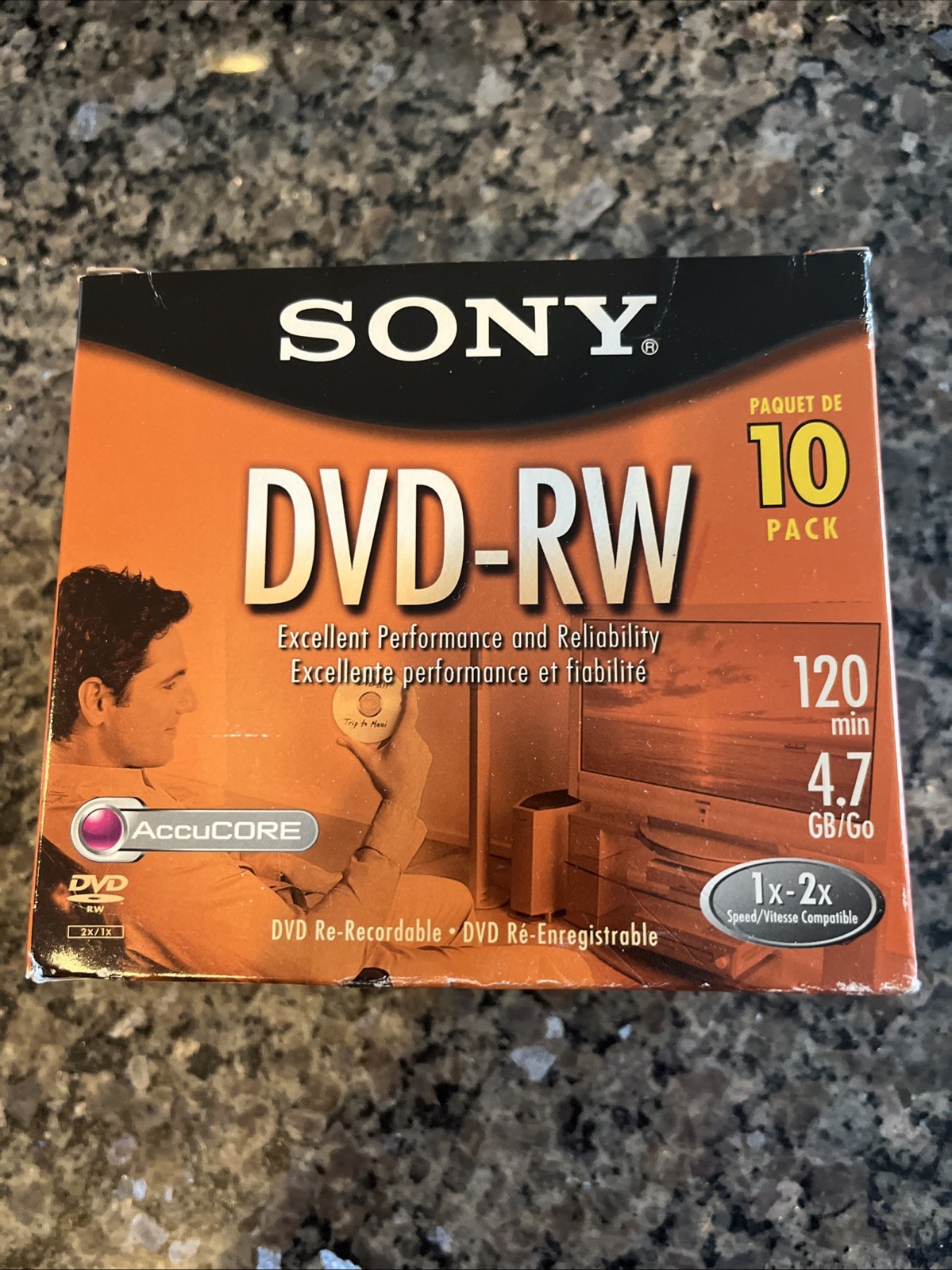 New SONY DVD-RW 9 PACK Disc 10DMW47R2 4.7 GB 120 Min 1-2x Factory Sealed