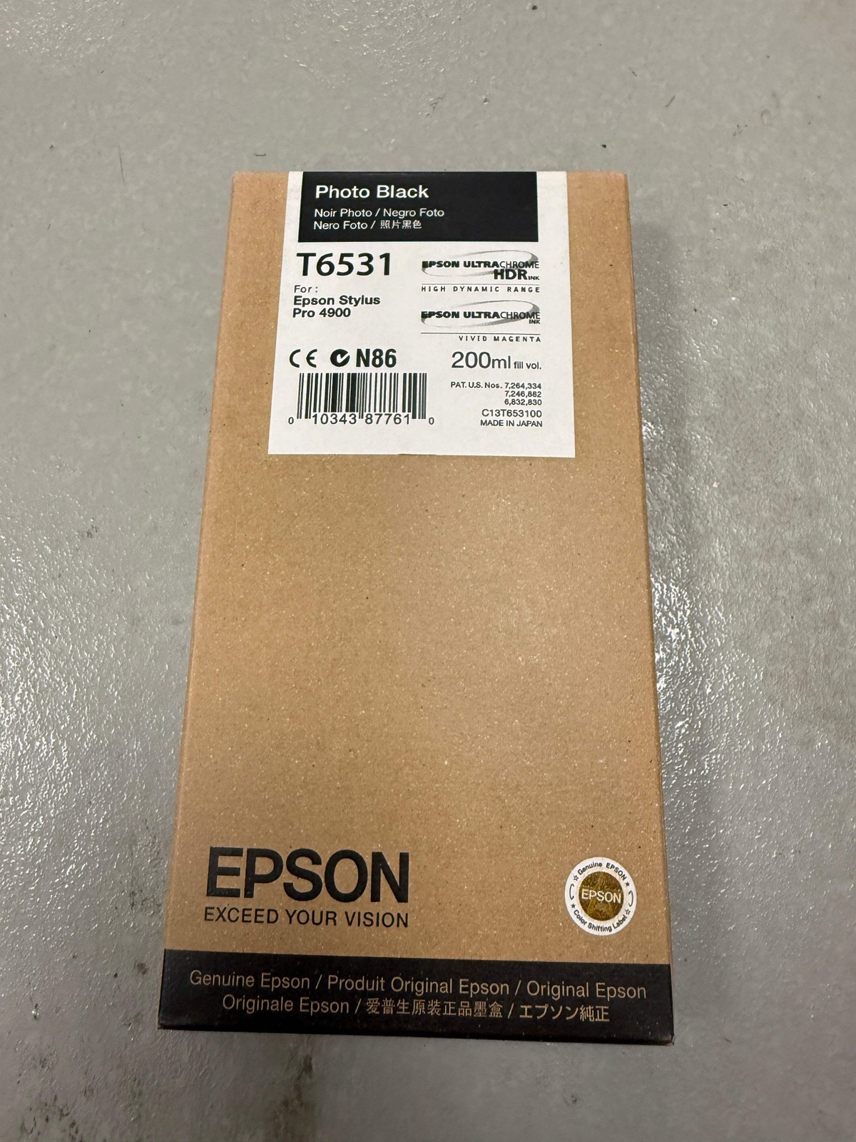 Stylus Pro 4900 Genuine Epson Ink - Photo Black - T6531
