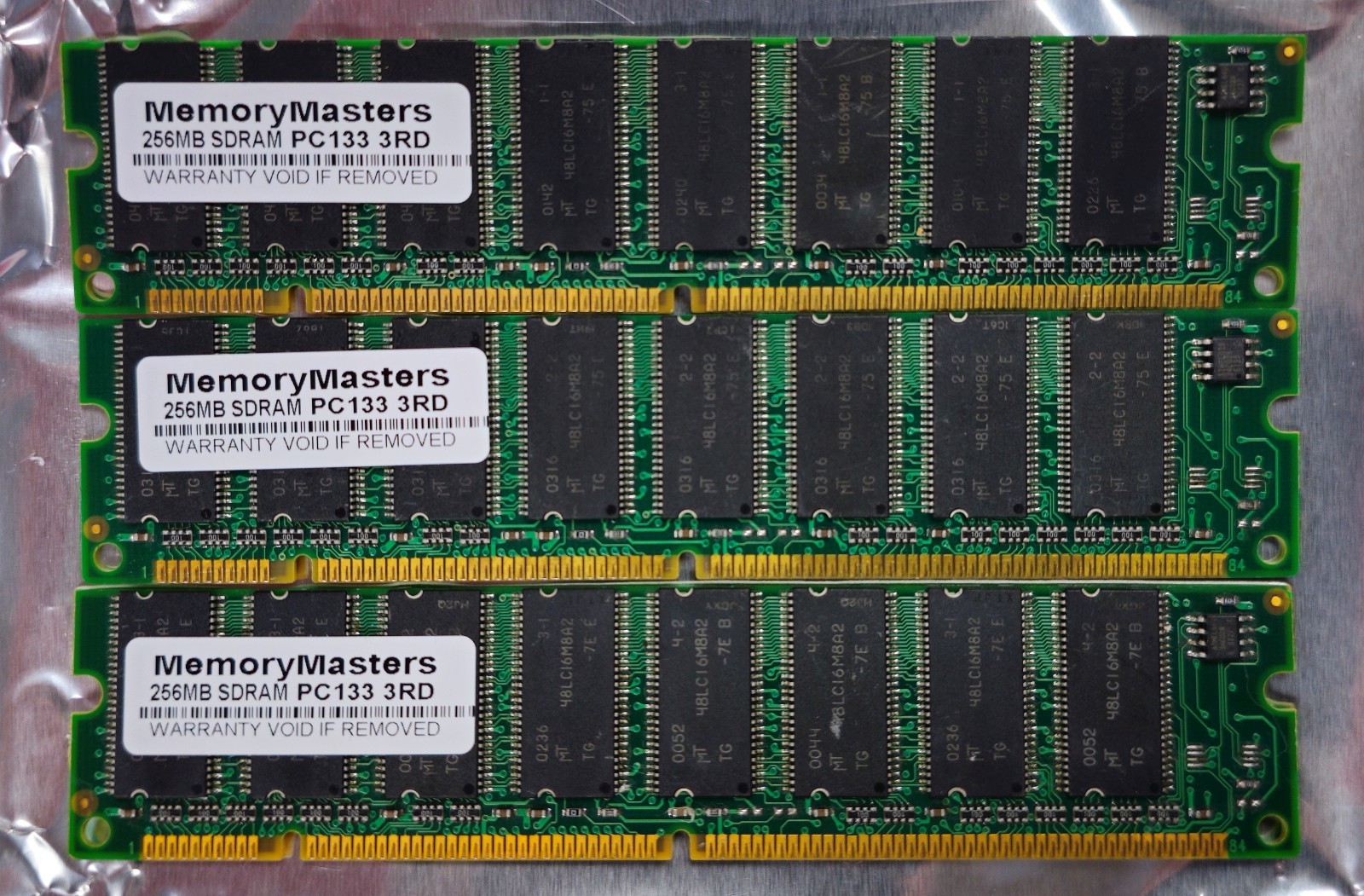 768MB 3 x256MB DOUBLE-Sided PC133 133MHz 168 Pin SDRAM