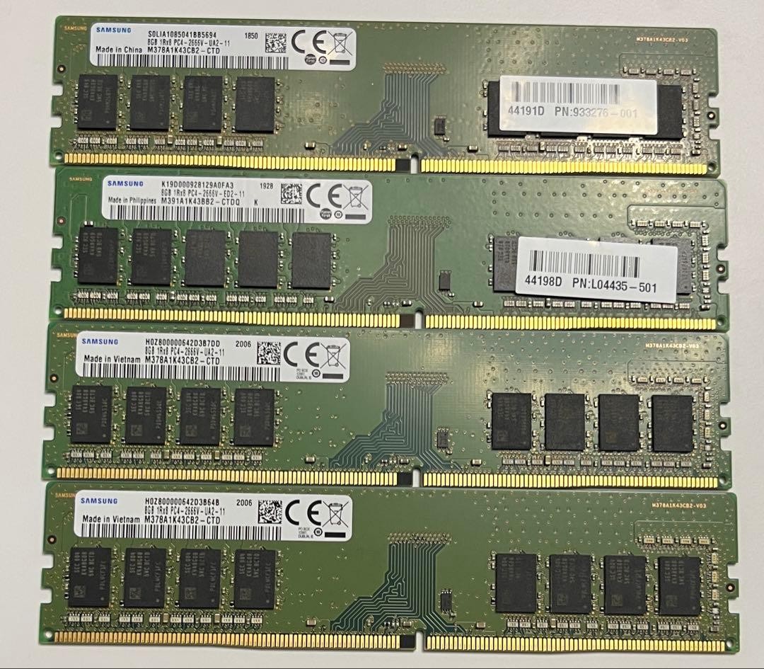Samsung DDR4 32GB (8GBx4) RAM Memory Modules M378A1K43CB2-CTD
