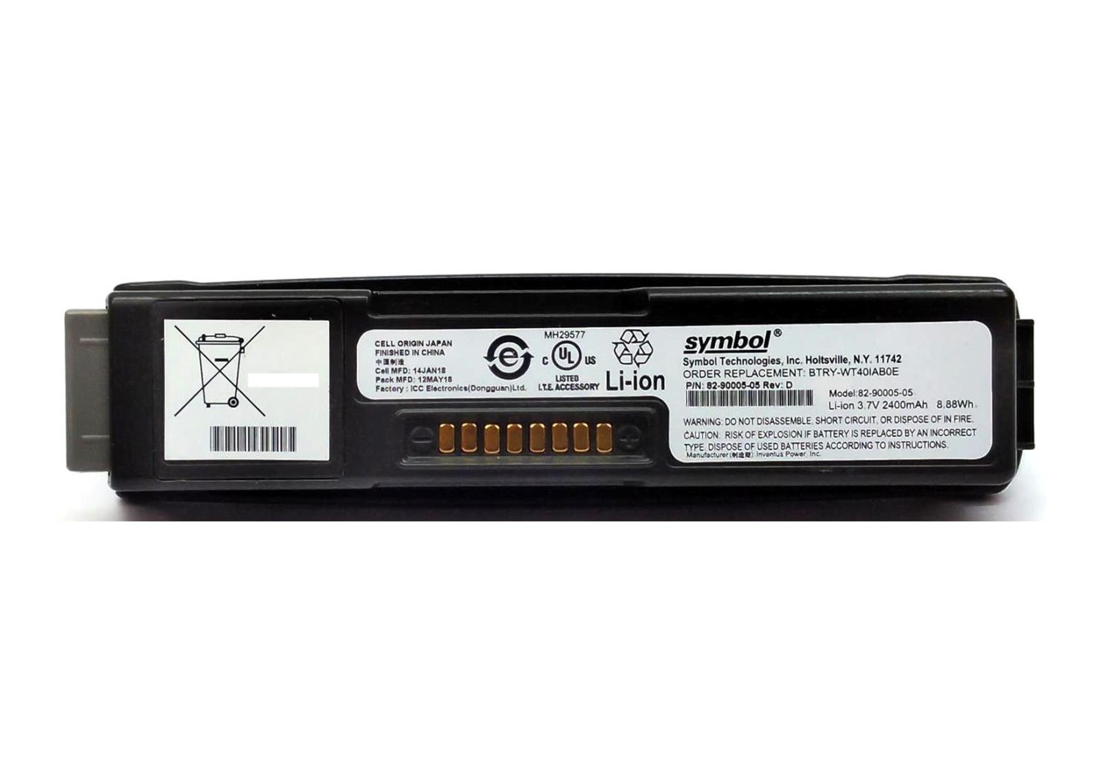 Symbol WT4000 Battery Wearable Scanner Li-Ion 3.7V 2400mAh 8.88Wh 82-90005-05