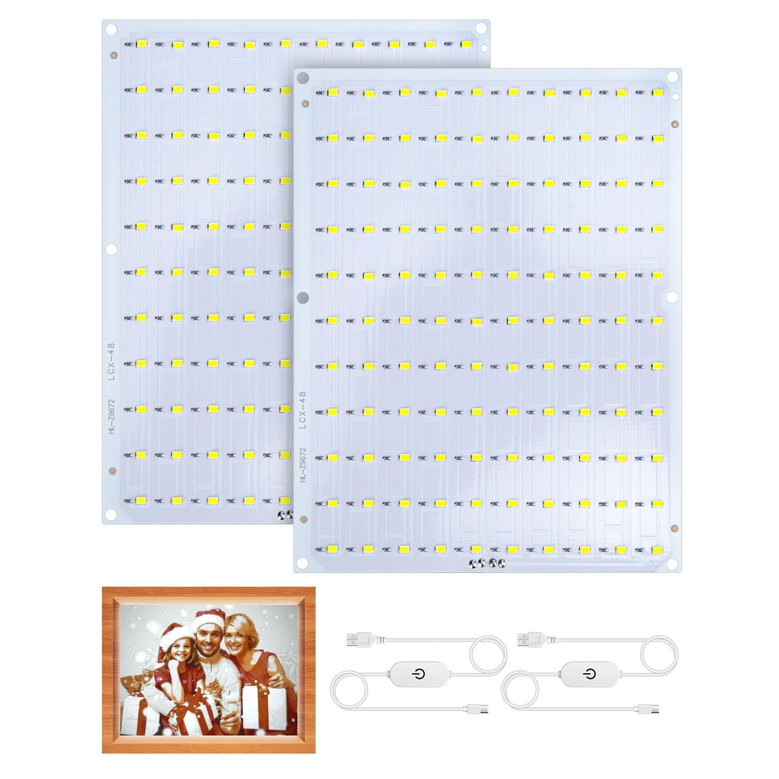 Lithophane LED Backlight Kit for 3D Printed Art, 2 Pack, USB-C Powered