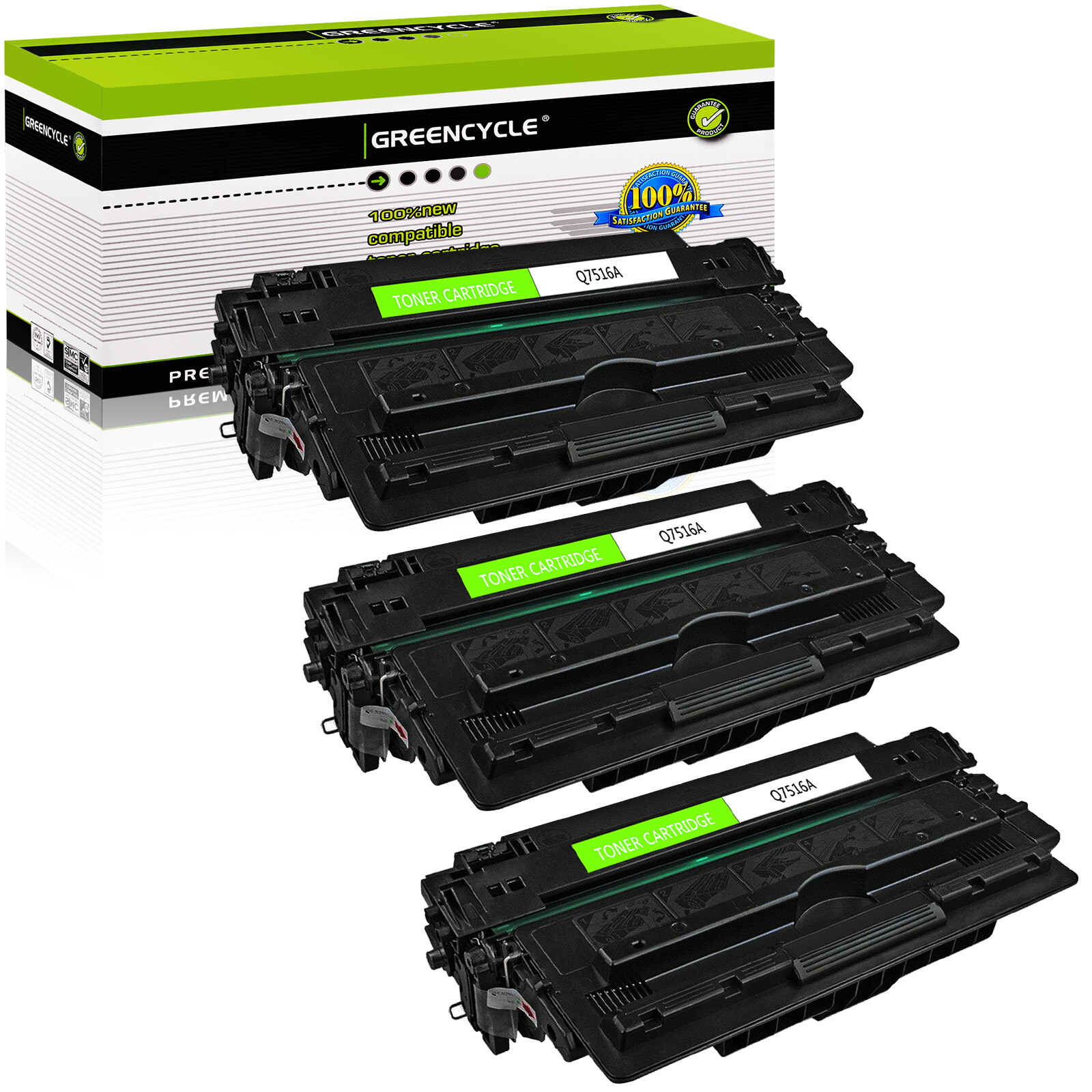 3PK Q7516A 16A Toner Cartridge For HP LaserJet 5200 5200DTN 5200L 5200N 5200TN