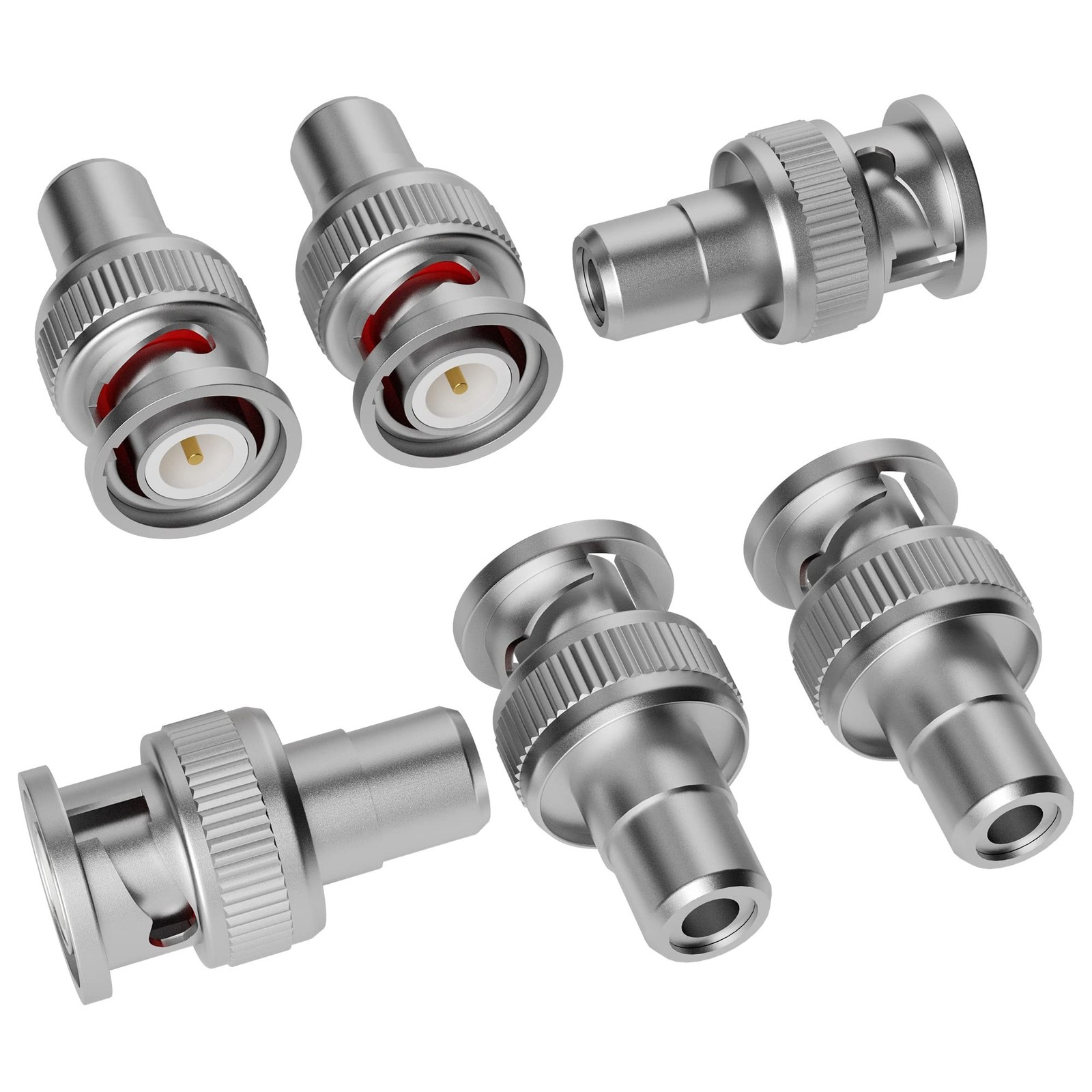 Elecan BNC to RCA Adapter (6 Pack) BNC Male to RCA Female Connector Coaxial C...