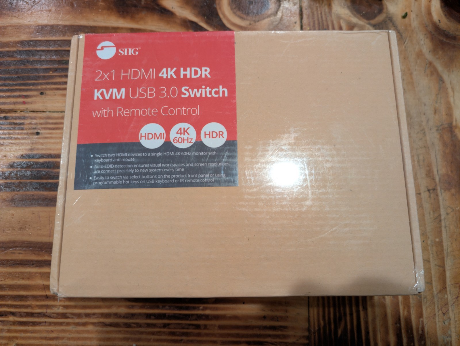 SIIG 2x1 HDMI 4K HDR KVM USB 3.0 Switch with Remote Control CE-KV0E11-S1