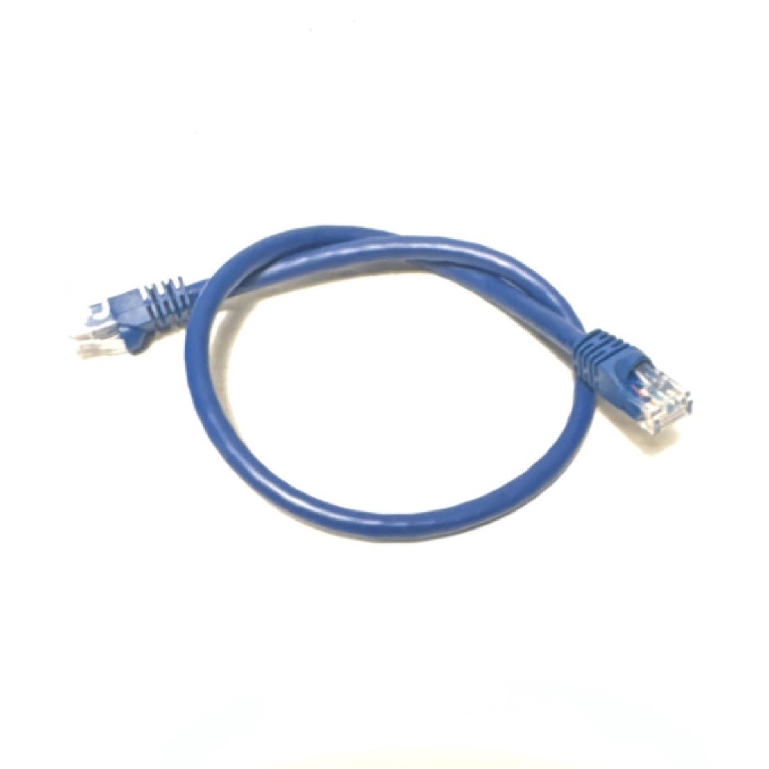 Blue 16 inch Ethernet Patch Cable RJ-45 to RJ-45 Universal Compatible Round Wire