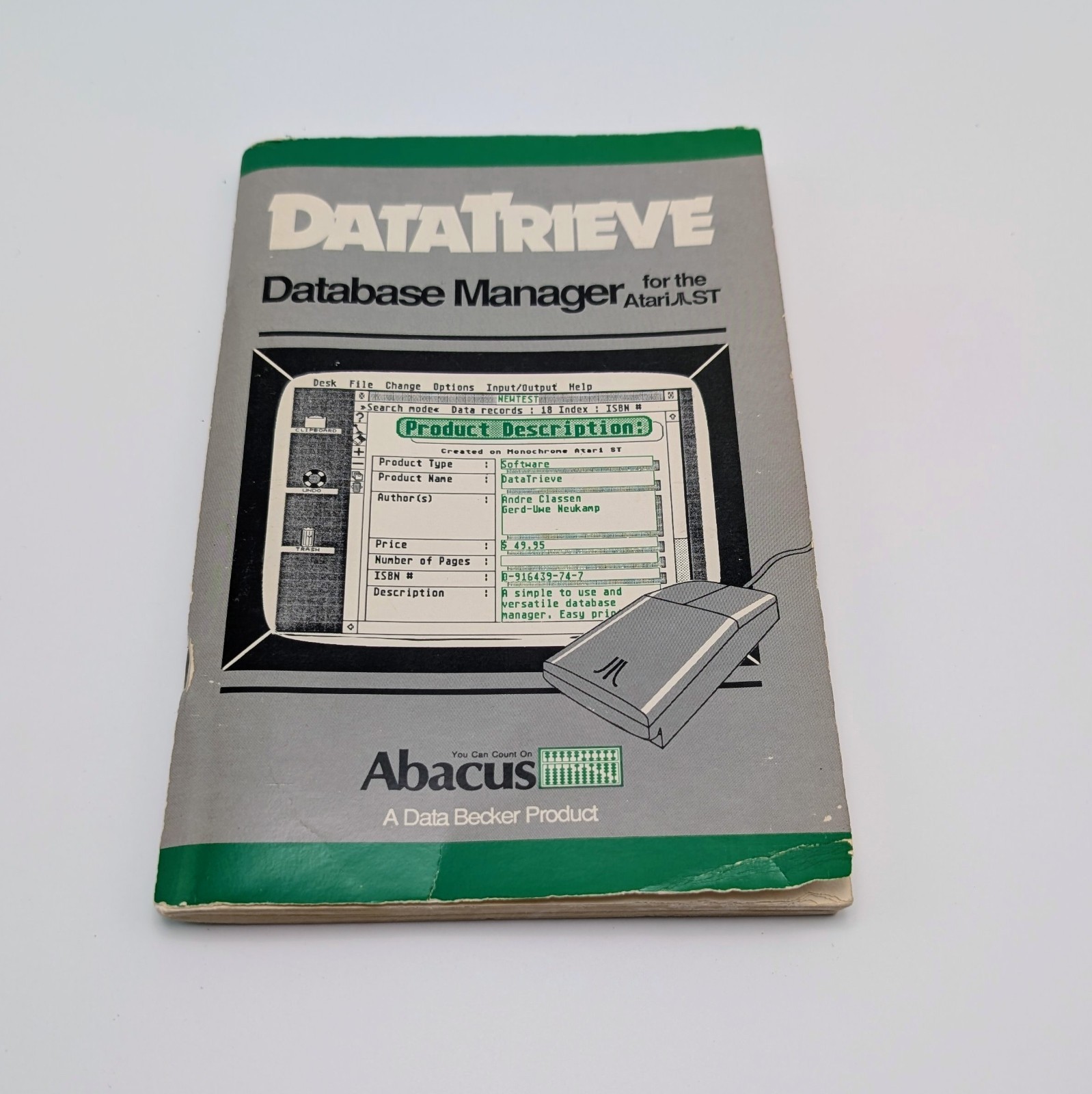 Vintage Abacus Software Datatrieve Database Manager For Atari ST Book Only