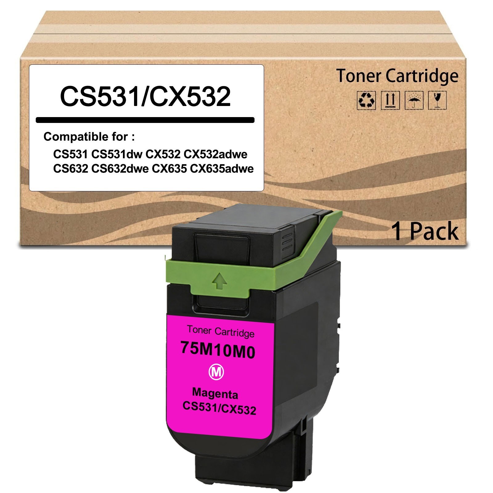 1PK CS531 CX532 75M10M0 Toner Cartridge  (Open Box) Compatible with CS531 CX532