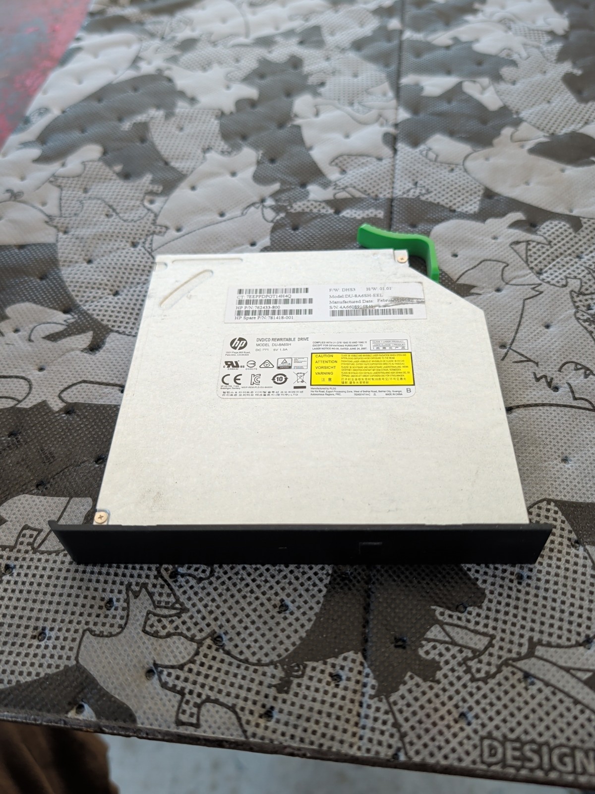 762433-800 GUD0N GENUINE HP DVD DRIVE Wide Black Bezel 