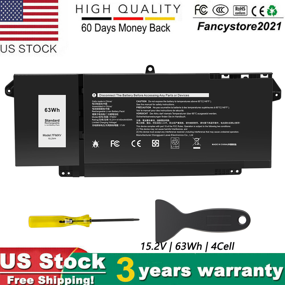 7FMXV Laptop Battery for Dell Latitude 7420 7520 5320 7320 Series TN2GY 0TN2GY