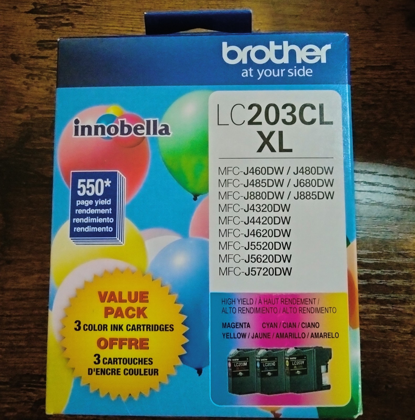 Brother LC203CL XL Ink Cartridge Value Pack Magenta, Cyan, Yellow Exp. 06/2025
