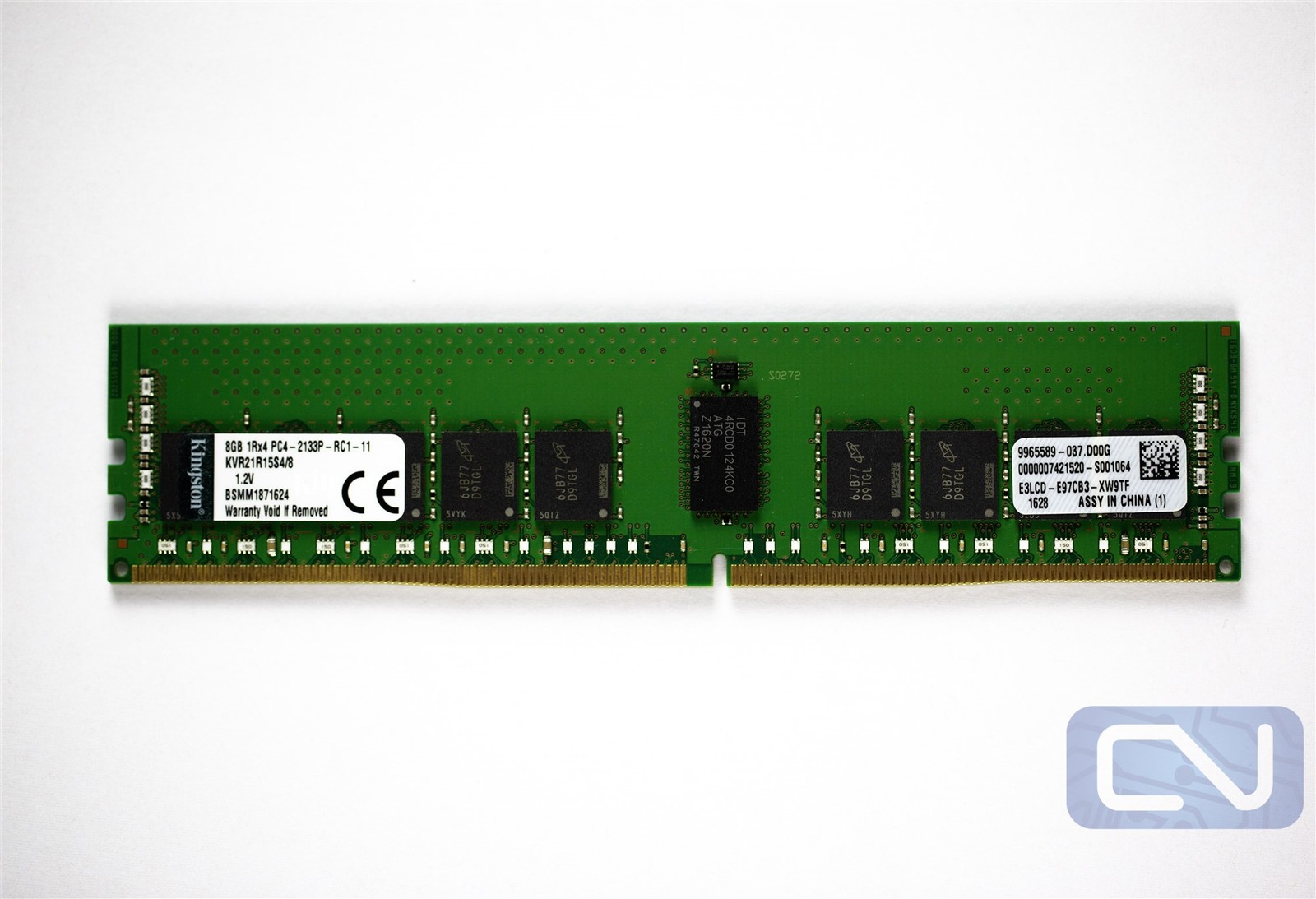 Kingston 8GB DDR4 RAM PC4-17000 RDIMM KVR21R15S4/8 1Rx4 ECC (Server Memory)