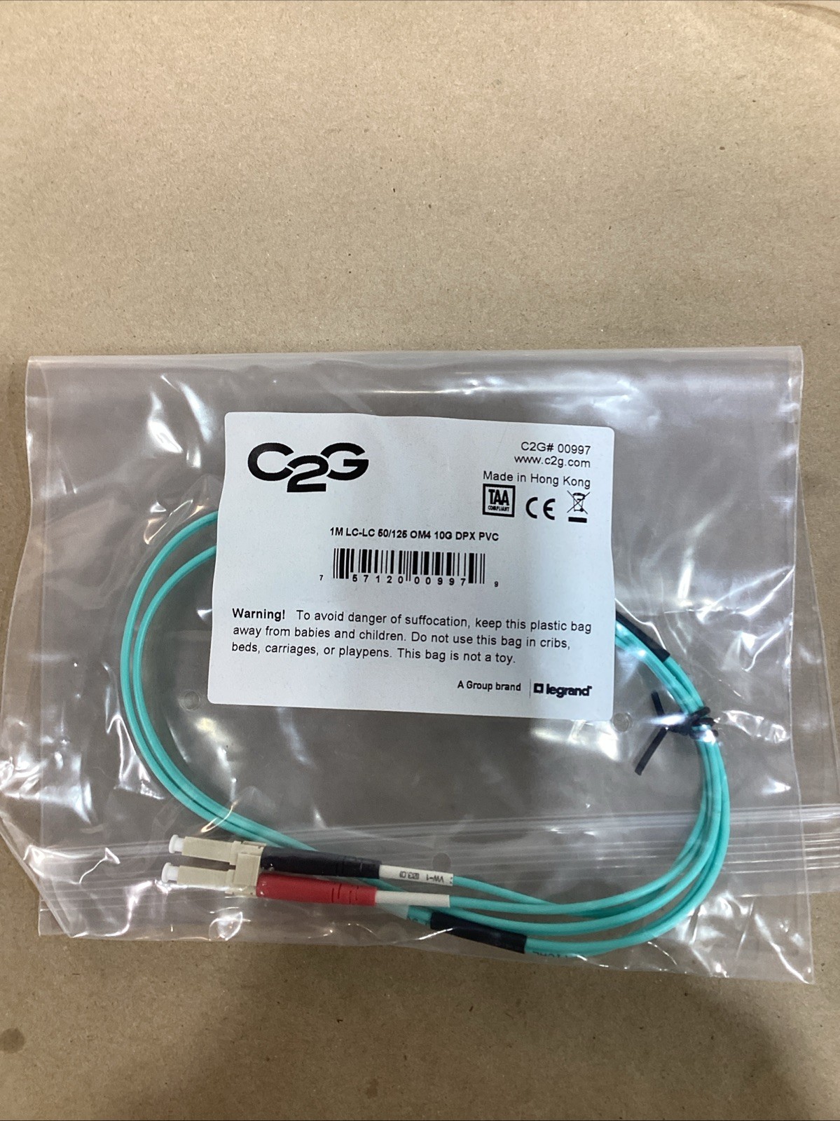 Legrand C2G 00997 1M (3.28ft) LC-LC 10Gb OM4 DUPLEX (LOT OF 10)