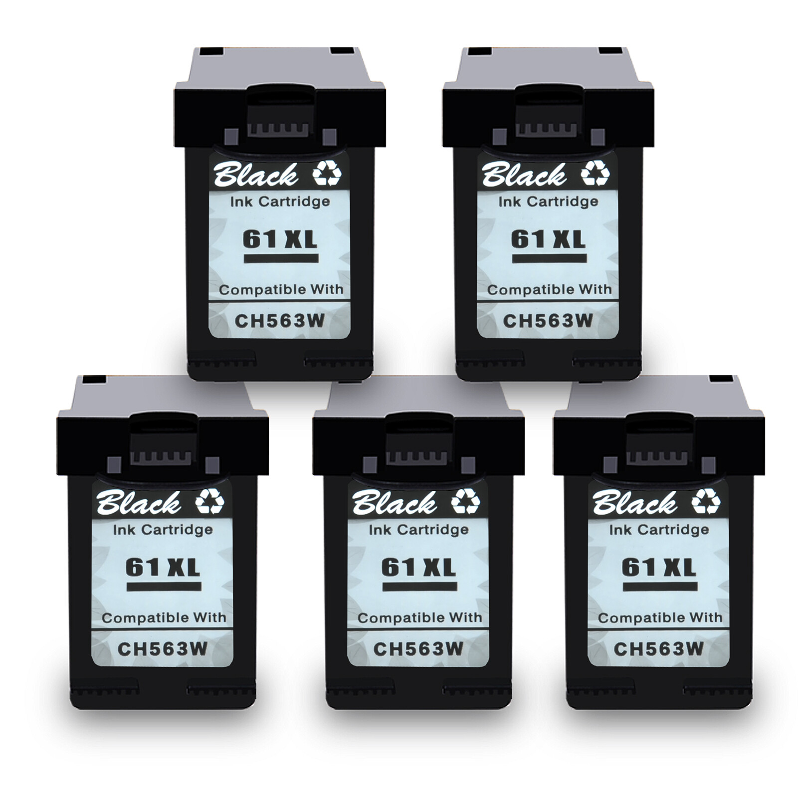 5PK 61XL refilled print cartridge black for HP Deskjet 3510 3511 3512 2540 2543