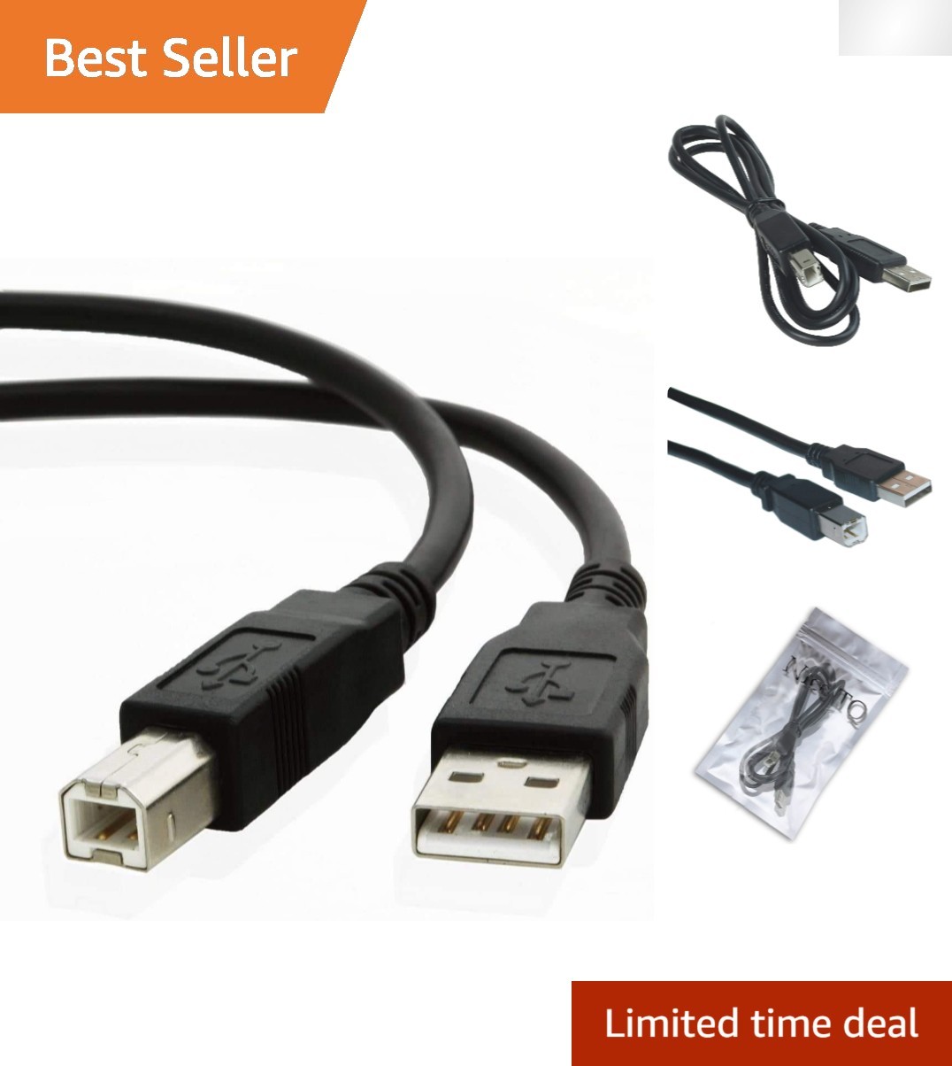 Reliable 10ft USB Cable for DJ Controllers - Supports Fast Data Transfer & More