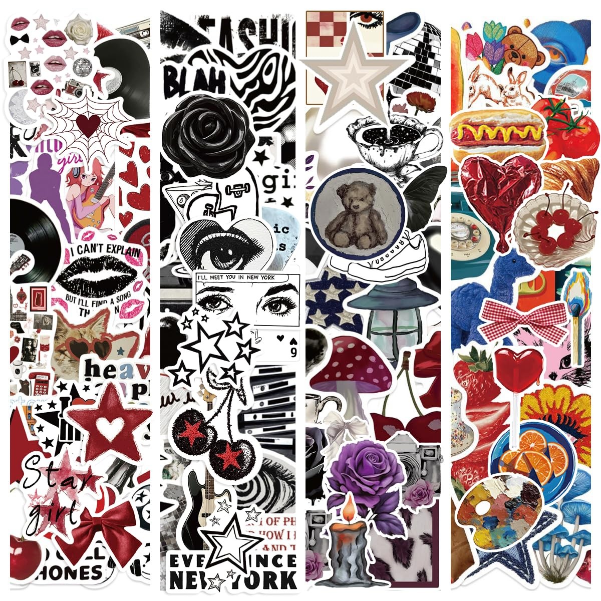 300PCS Y2K Downtown Girl Stickers, Vintage Trendy Aesthetic Waterproof 300pcs 