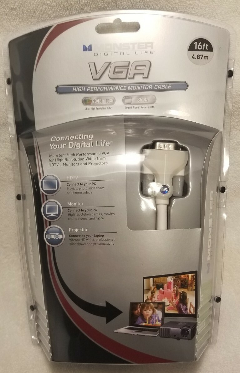 MONSTER DIGITAL LIFE™ High Performance VGA Monitor Cable ~  16'/4.87m 122328-00