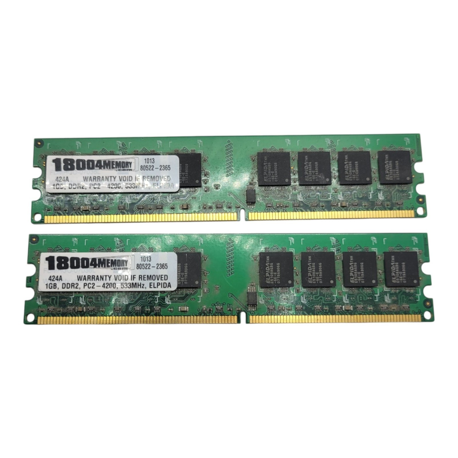 2x 1GB DDR2 PC2-4200 RAM Memory Modules 533MHz Elpida Desktop Upgrade