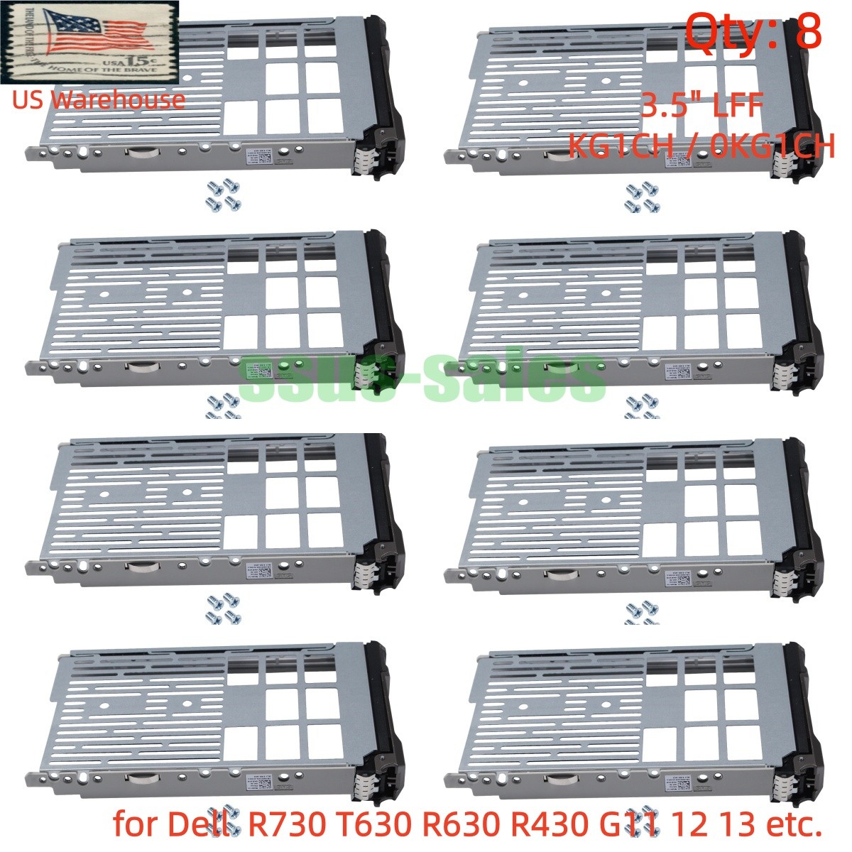 X8 3.5" LFF Hard Drive Caddy KG1CH for Dell PowerEdge 11G -14G R720 T630 Server