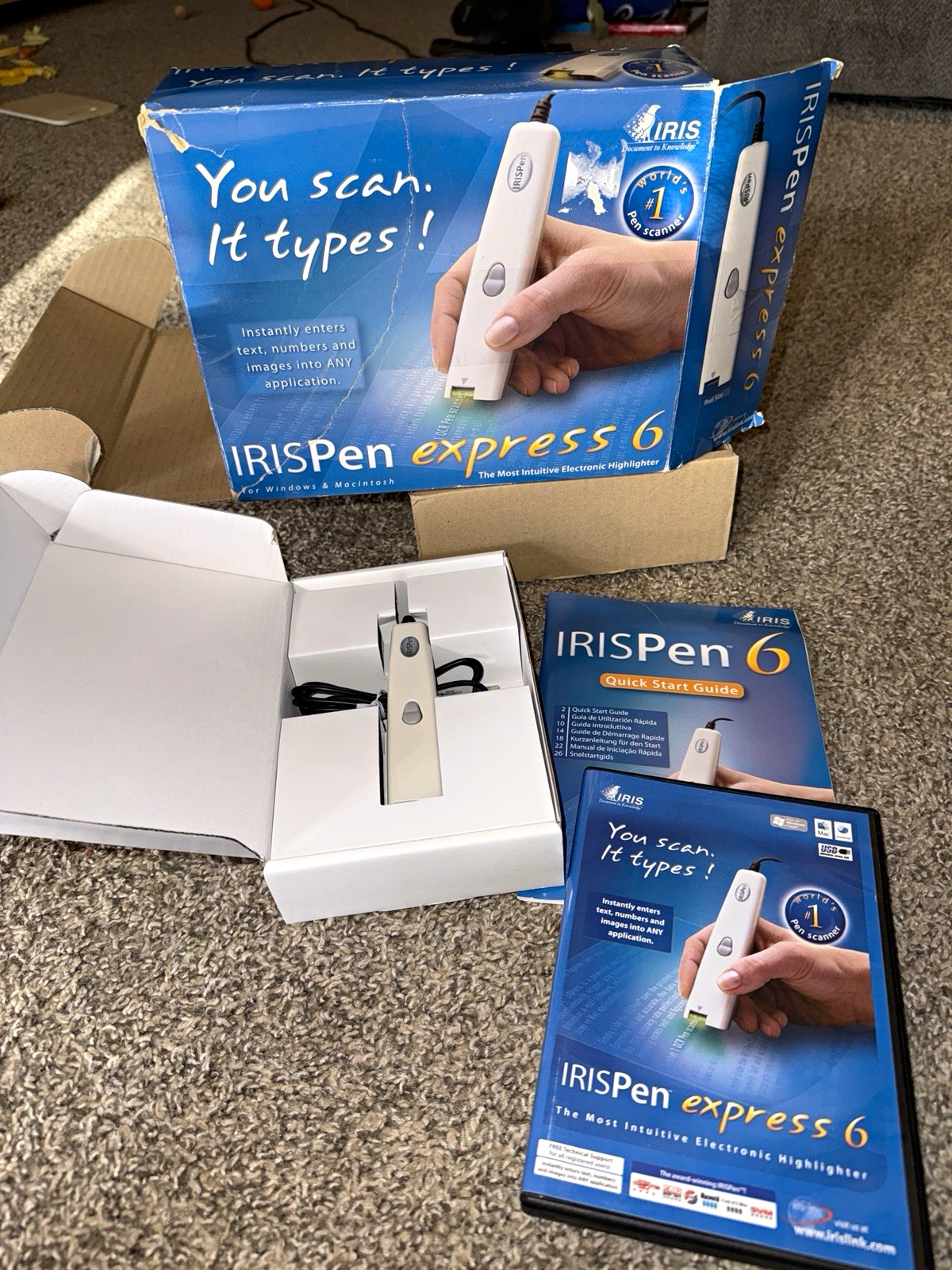 IRIS IRISPen Express 6 Portable Pen Scanner & Reader OCR USB 300 DPI CMOS