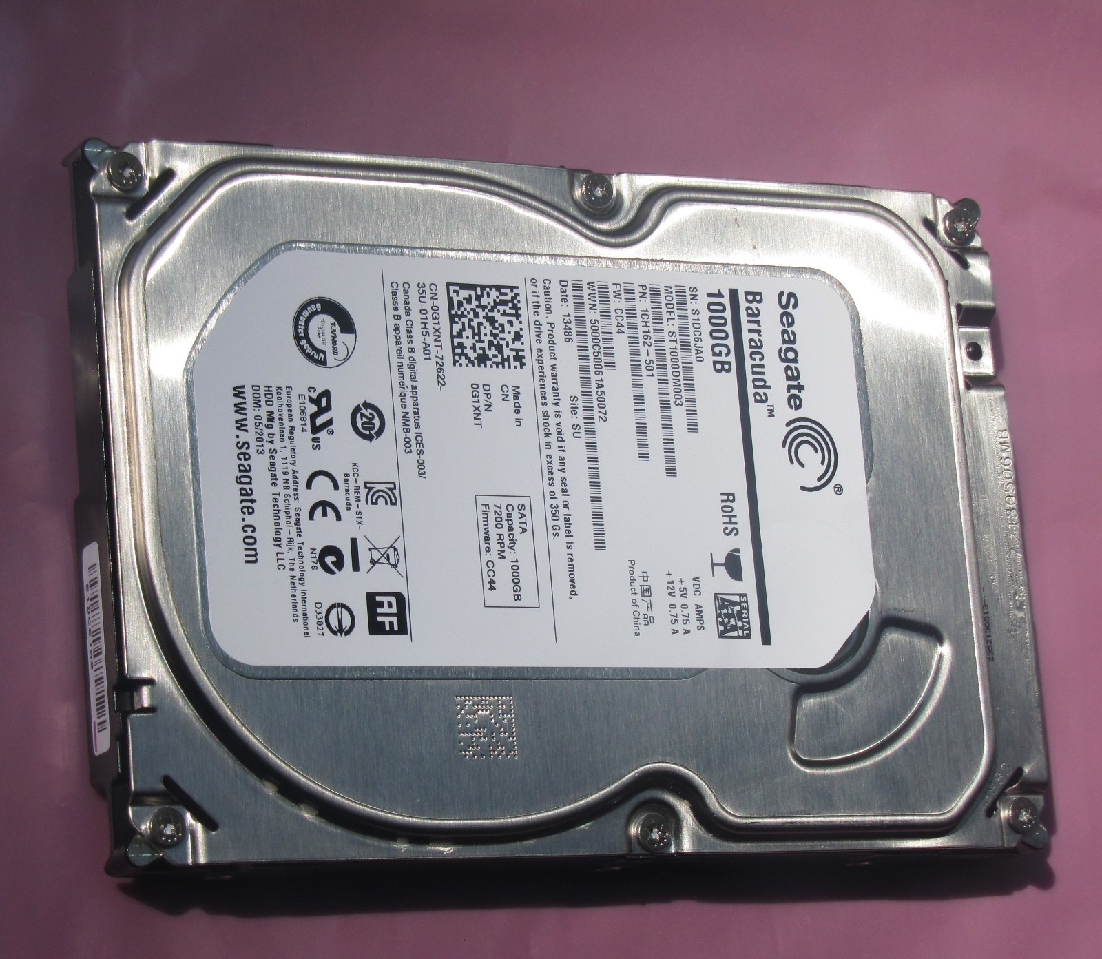 Seagate Barracuda 1000GB SATA Disk Drive Model ST 1000DM003