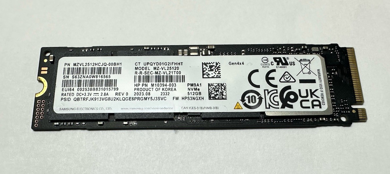 Samsung PM9A1 512 GB M.2 2280 NVMe SSD (MZVL2512HCJQ)