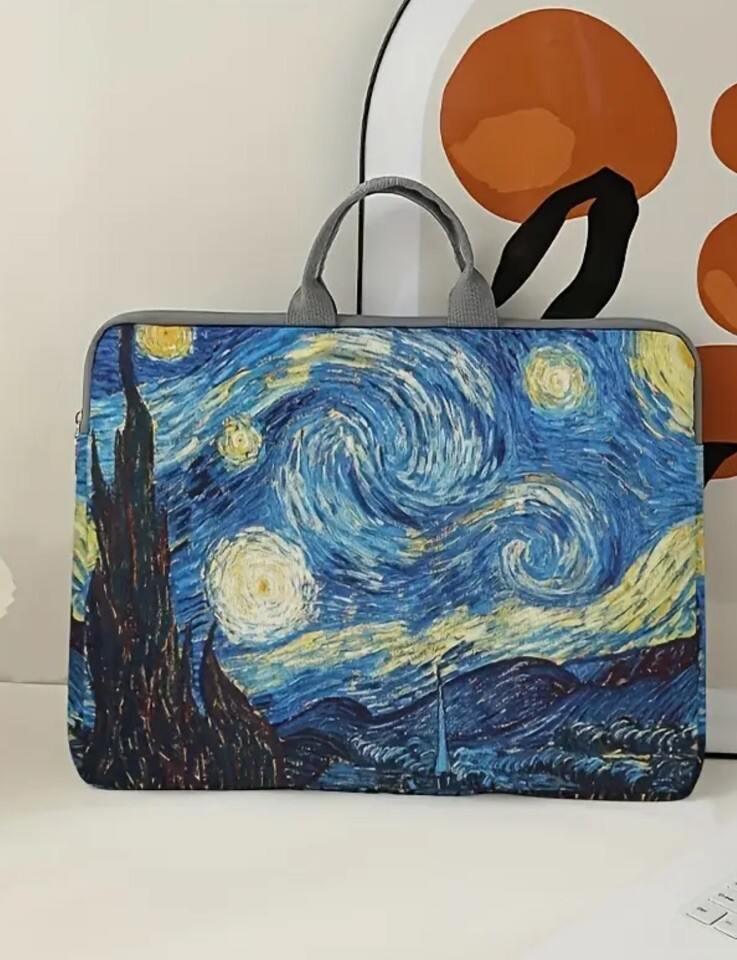 Starry Night Laptop Van Gogh Cover pad Case Sleeve Carry Bag Sturdy Zip