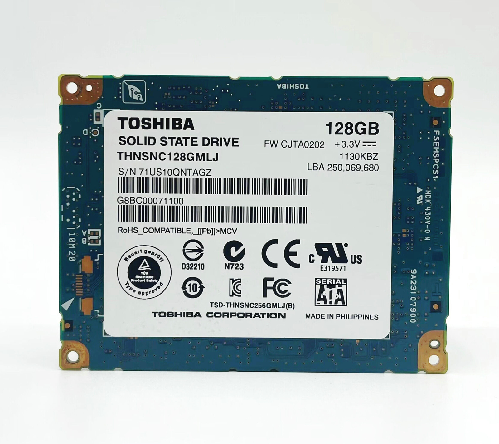 Toshiba 128GB THNSNC128GMLJ (1.8 ''128GB SATA-LIF) 1.8 "CE SSD