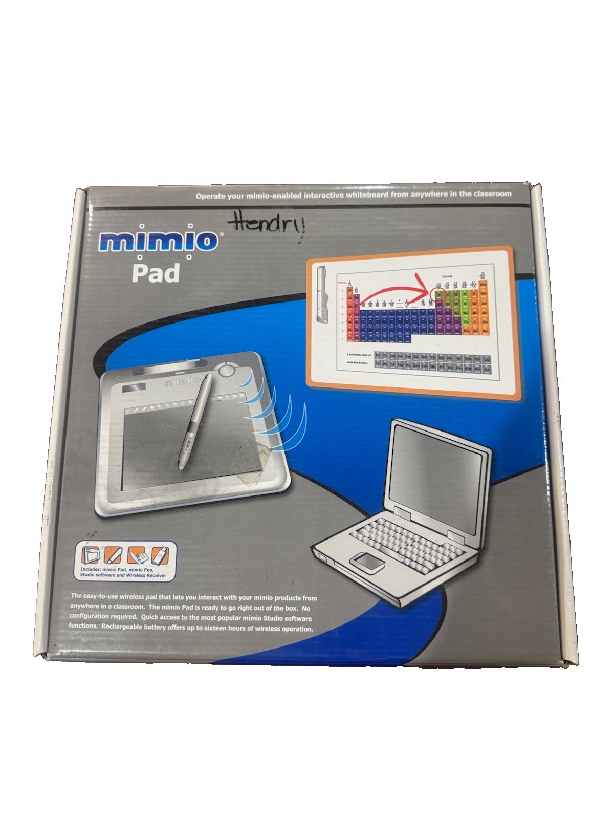 MimioPad Wireless Interactive Pen Tablet Tested Working Stylus USB Charger Box