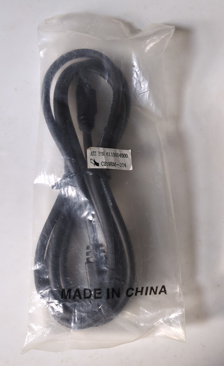 ATI 6 Foot 4 Pin S-Video A/V Cable For TV DVD VCR 6110004500 Sealed Package