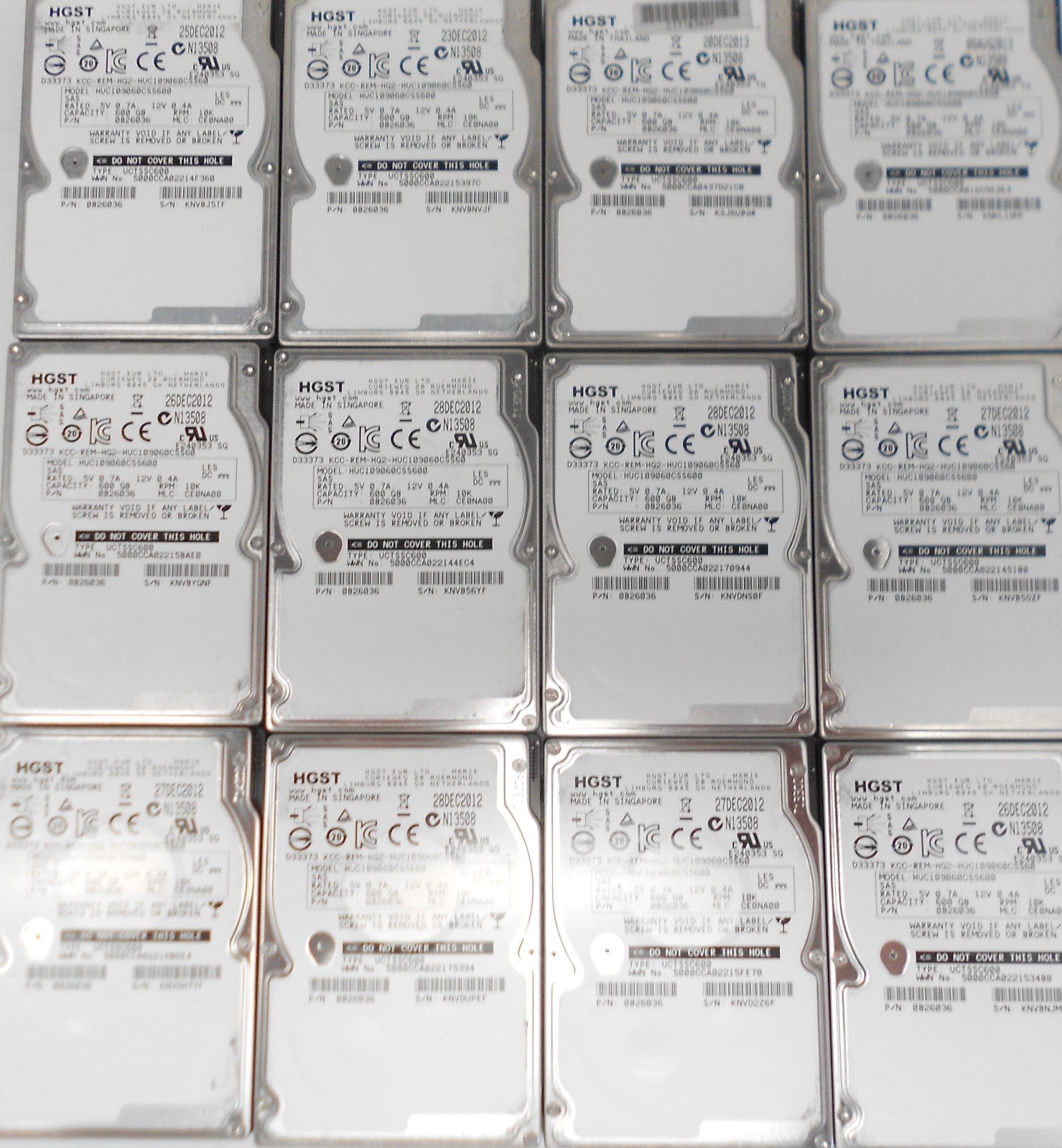 Lot of 100 HGST HUC109060CSS600 600GB 10K SAS 2.5" Hard Drive Fits Dell HP 512B
